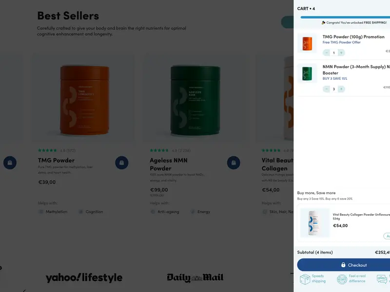 Simply Nootropics Cart Page