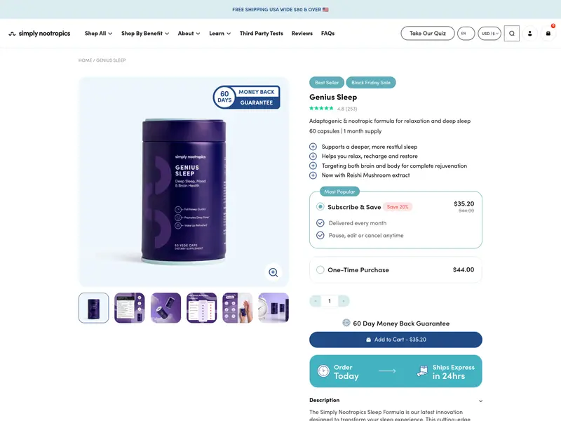 Simply Nootropics Product Page